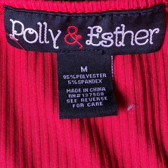 3/$20 Polly & Esther Red Bustier Bodysuit - Picture 3 of 3